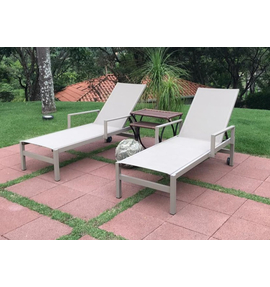 Espreguiçadeira Perfile Tela com rodinhas